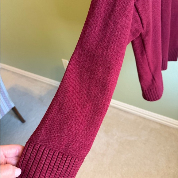 LOFT Deep Burgundy V-Neck Sweater NWOT - Picture 7 of 12